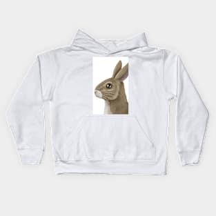 Wild Rabbit up close Kids Hoodie